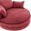 Fauteuil d'appoint pivotant rond rouge 360 avec coussin double couche, coussin de soutien, mécanisme silencieux, tissu en velours côtelé pour faire la sieste dans le salon de bureau d'une profondeur de siège de 38 pouces, 3 coussins amovibles, lecture douce-1067186588