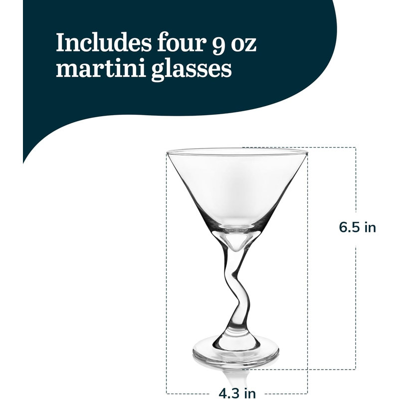 Libbey Z-Stem 9 oz Clear Glass Martini Set