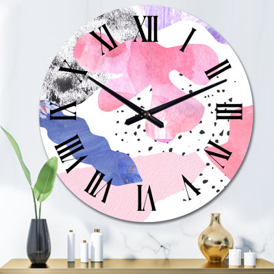 Abstrait rétro à pois - horloge murale moderne