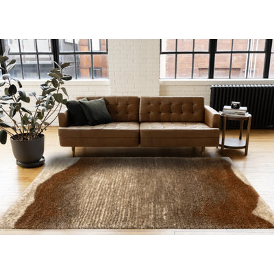 Tapis d'intérieur brun clair crème et rouille 5 x 8 Jacylyn