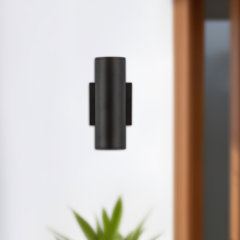 Lorna 2 - Light LED Flush Mounted Sconce, 9.38" H x 4.63" W x 3.88" D, Black, 20 W
