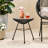 Handmade Side Table With Tempered Glass - Outdoor Decor Piece Smooth Modern-1648901571
