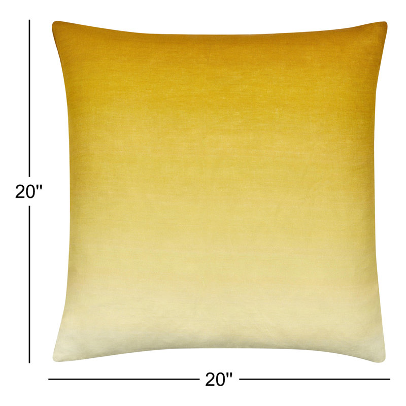 Deadra Ombre Linen Reversible Throw Pillow, Mustard, 20" x 20", Polyester/Polyfill