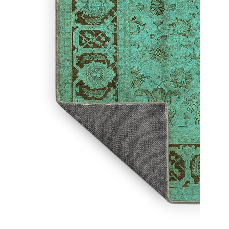 Tapis oriental en laine / polyester tissé à la machine en bleu / brun, Rectangle 2 pi x 3 pi
