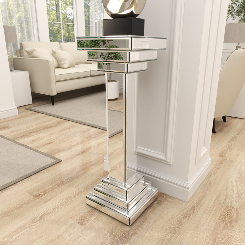 Table à piédestal en bois argenté Newcastleton 12 po x 12 po x 36 po