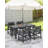 HDPE Patio Dining Set, 5-Piece Outdoor Table And Chairs With Umbrella Hole, Modern Outdoor Dining Set For 4, HDPE Outdoor Patio Furniture Dining Sets For Deck, Poolside, Porch-1997996323
