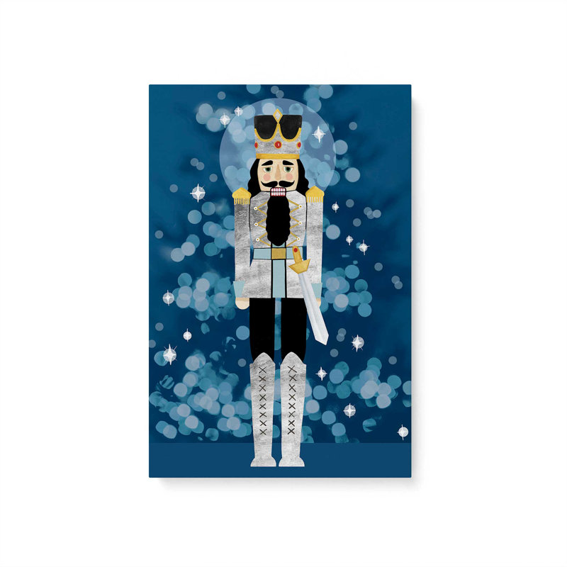 Casse-noisette classique en bleu I, reproduction sur toile, 18" H x 12" W x 1.25" D, Toile tendue