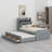 Twin Size Wooden Bed With Trundle-2070524987