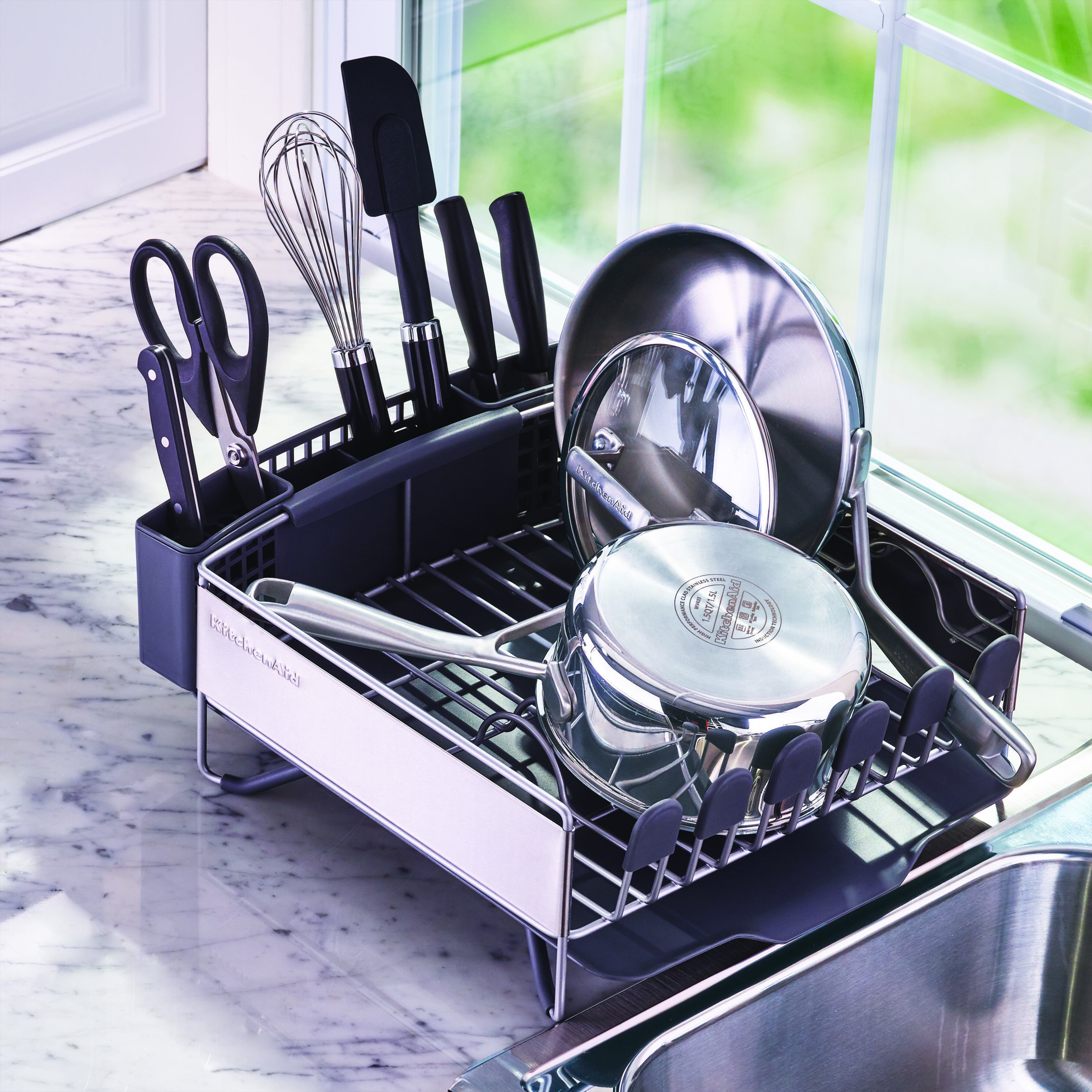 KitchenAid® KitchenAid Compact Stainless Steel Dish Rack, Satin