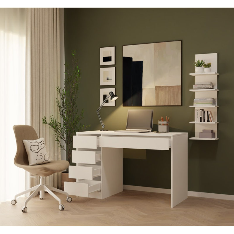 Arto 120 cm Desk with 5 Drawers