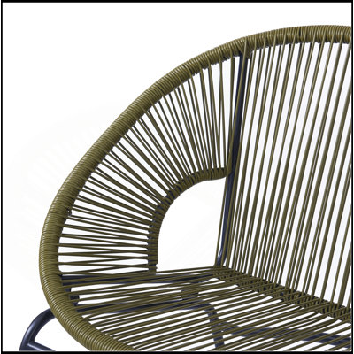 CONDESSA OUTDOOR PATIO GREEN WICKER LOVESEAT