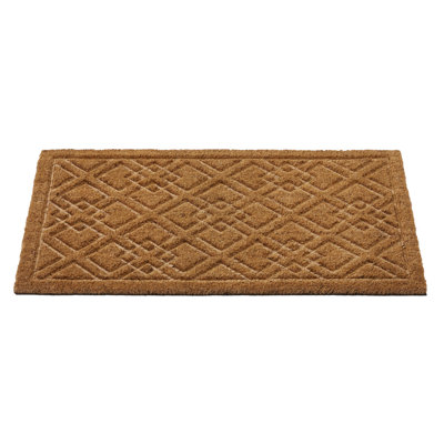 Mid-Century Diamond Embossed Outdoor Doormat