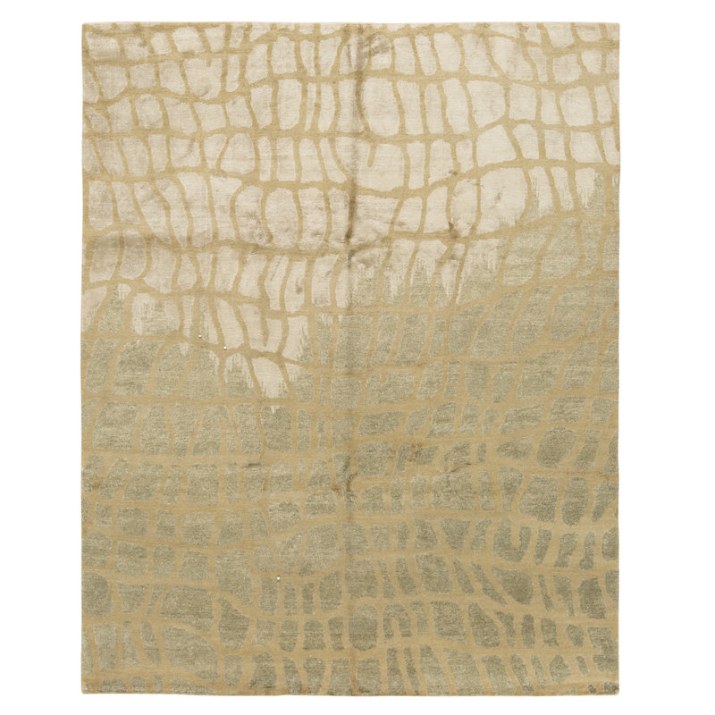 Hand Knotted Area Rug in Straw