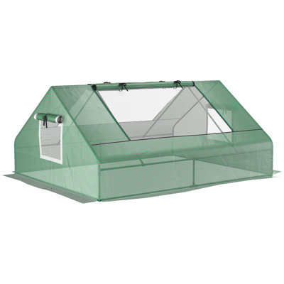 Mini Tunnel Greenhouse, Garden Planting Shed, Outdoor Flower Planter Warm House With Zipper Windows And Door