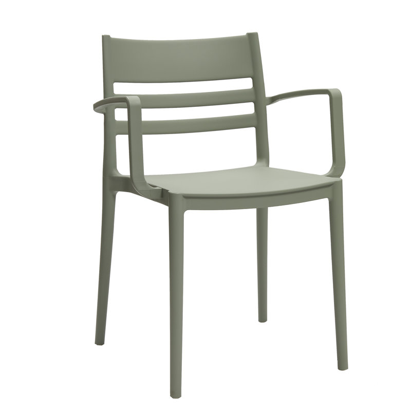 Fauteuil à dossier à lattes Dumisani, Gris