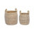 Banana Leaf Handmade String Detail Decorative and Functional Storage Basket with Handles