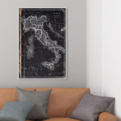 « map of italie 1873 », impression sur toile