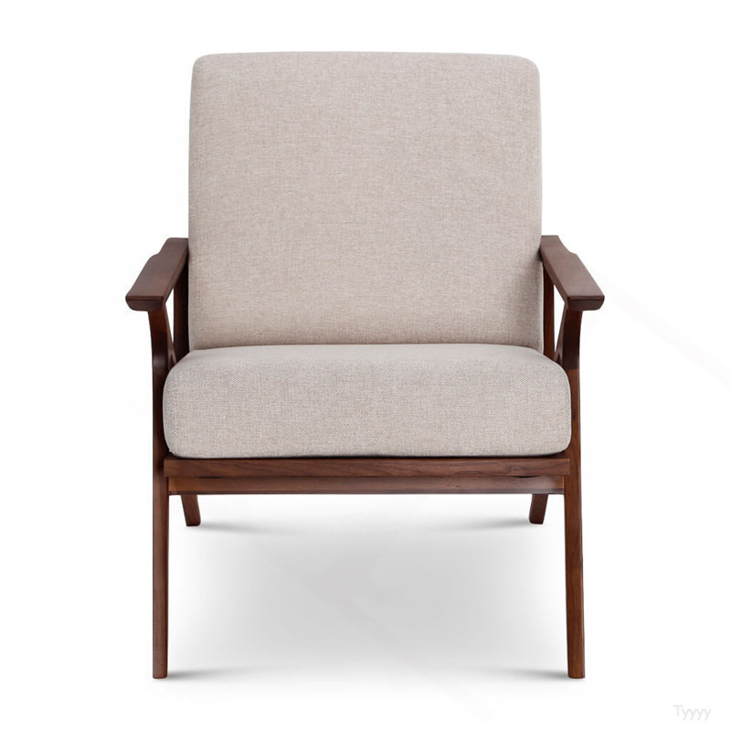 Chaise d'appoint Mid-Century moderne en tissu gris