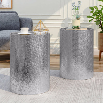Table d'appoint en métal - Argent