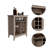 Essential Bar Cabinet, One Open Shelf, Six Built-In Wine Rack, One Drawer -Light Gray