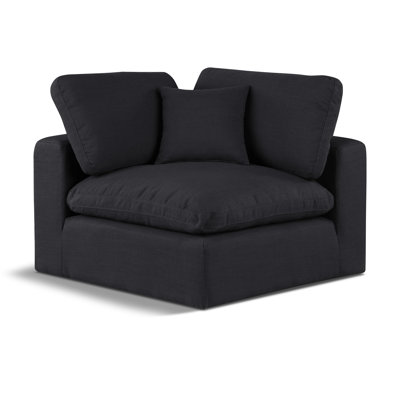 Huxton 40 inches Wide Linen Textured Fabric Corner Chair