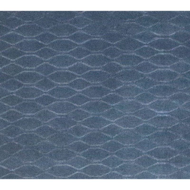 Hand Knotted Area Rug in Blue, Rectangle 6' x 9'