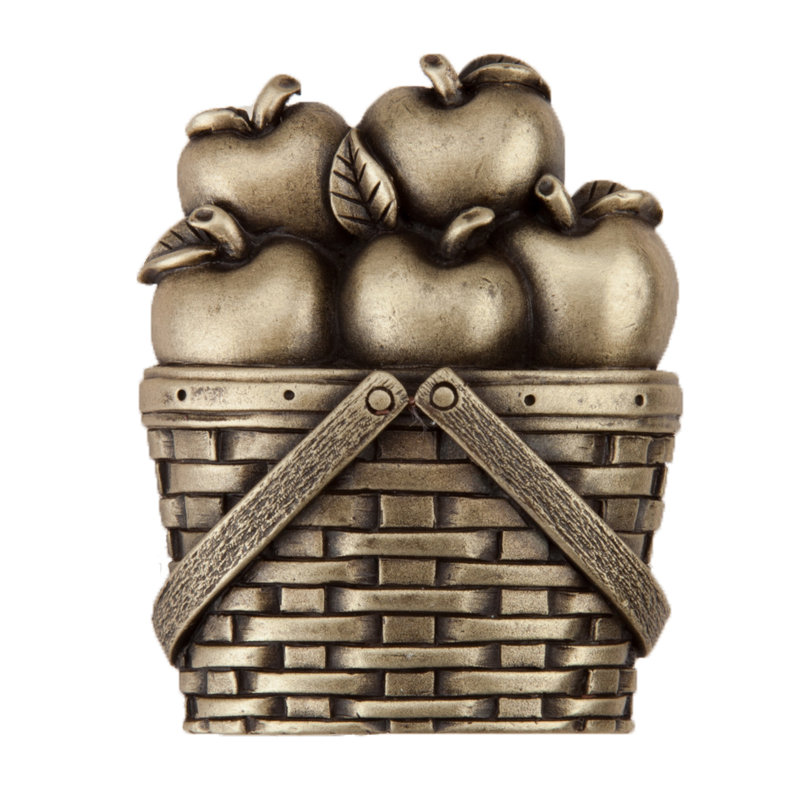 Poignée armoire Apple, Laiton antique