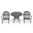 3-Piece Set Of Cast Aluminum Patio Furniture With Brown Cushions-734577604