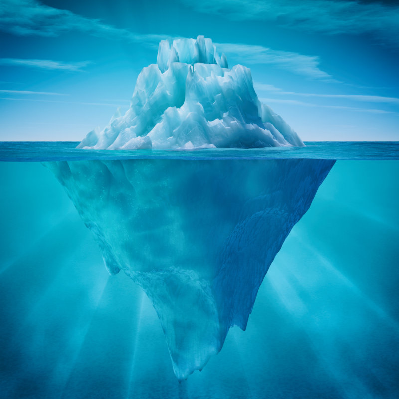 " Underwater Iceberg ", 12" H x 12" W x 1.25" D