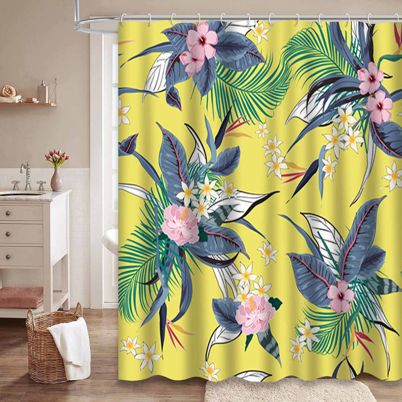 Rideau de douche imperméable avec 12 crochets TropicanaArt, L 72 po x l 84 po