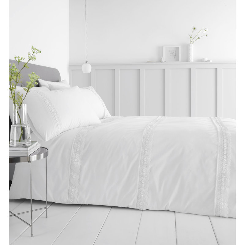 Delicate Lace Duvet Cover Set, 135 x 200cm Duvet Cover + 1 Standard Pillowcase