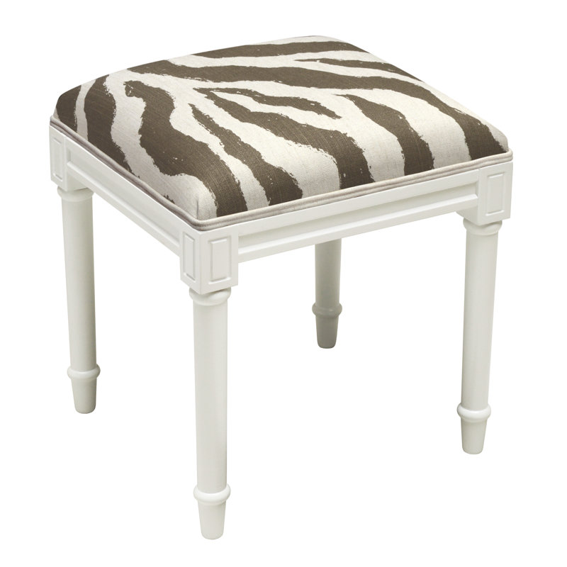 Ahloni Solid Wood Accent Stool, Grey