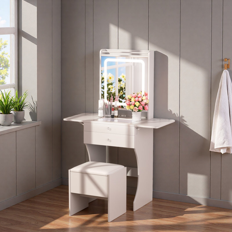 Ensemble de meuble-lavabo pour petites chambres - Petit meuble-lavabo avec tabouret