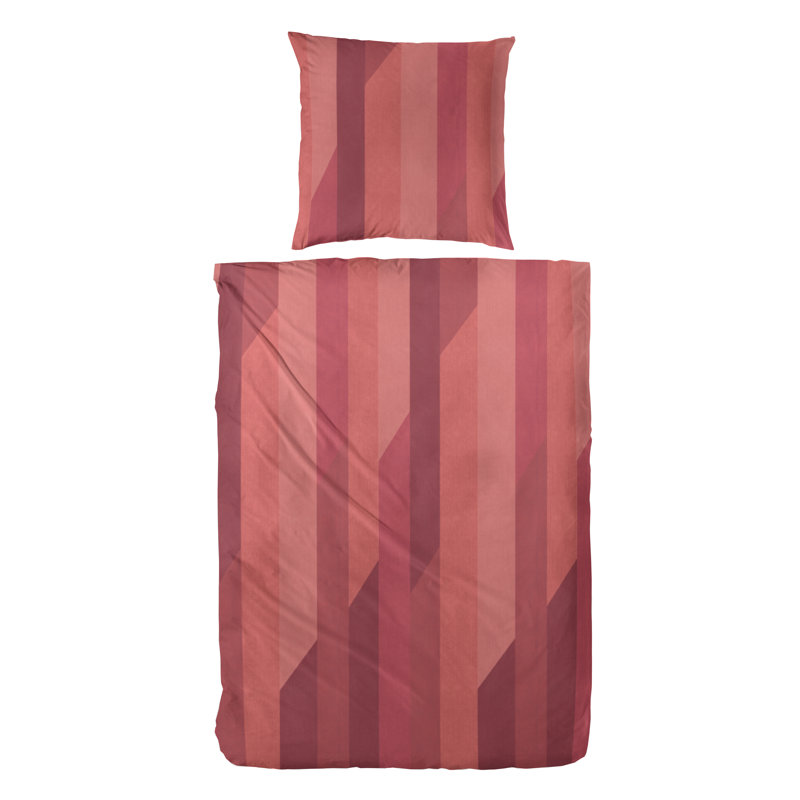 Jarrard Duvet Cover Set, Single - 1 Pillowcase (80 x 80 cm), Red/Brown