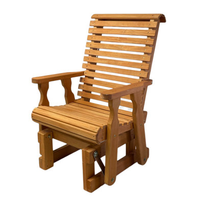 Amish Casual Heavy Duty 600 Lb High Back Roll Back Treated Glider Chair