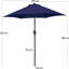 Earnistine 230cm Tilt Market Parasol-1445442805