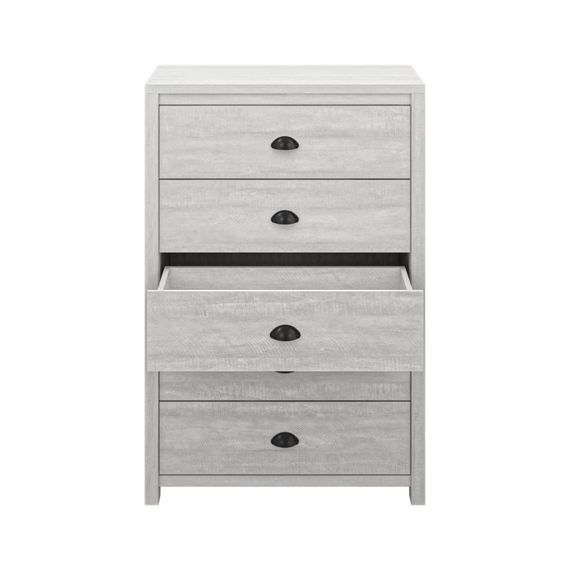 Isenbert Crissman 5 Drawer Dresser, Gray