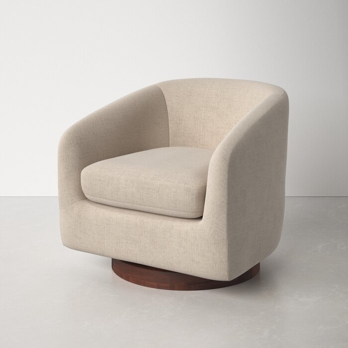 AllModern Bennett Upholstered Swivel Barrel Chair & Reviews | Wayfair