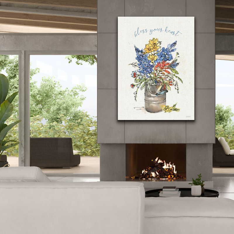 Toile épique «Texas Bluebonnet 1» par Anne Tavoletti, graffiti épique, 40 po x 54 po, H 54 po x l 40 po