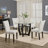 Wexford Collection Set of 2 Mid-Century Modern Parsons Dining Chairs, Upholstered Faux Leather Dining Chairs with Solid Wood Legs, High Back Side Chairs for Dining Room, Kitchen or Breakfast Nook, White-1185341575