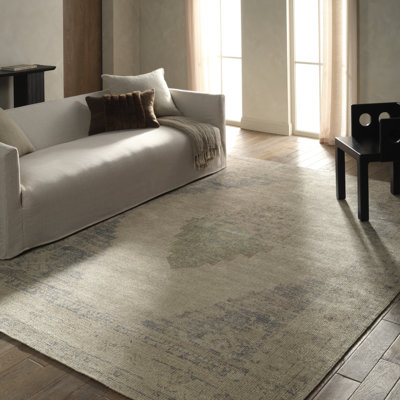 Rectangle brun clair / taupe Jaipur Living House Spruction Marito TRN02 7 pi 9 po x 9 pi 9 po