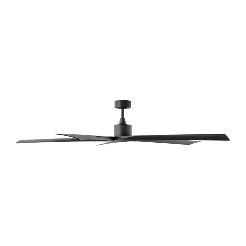 Visual Comfort Fan Aspen Coastal Outdoor 70 Ceiling Fan with Threaded Downrod, Matte White ABS blades and Wall Mount Control