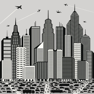 Big City Filled by LisaAFischer - Wrapped Canvas Print