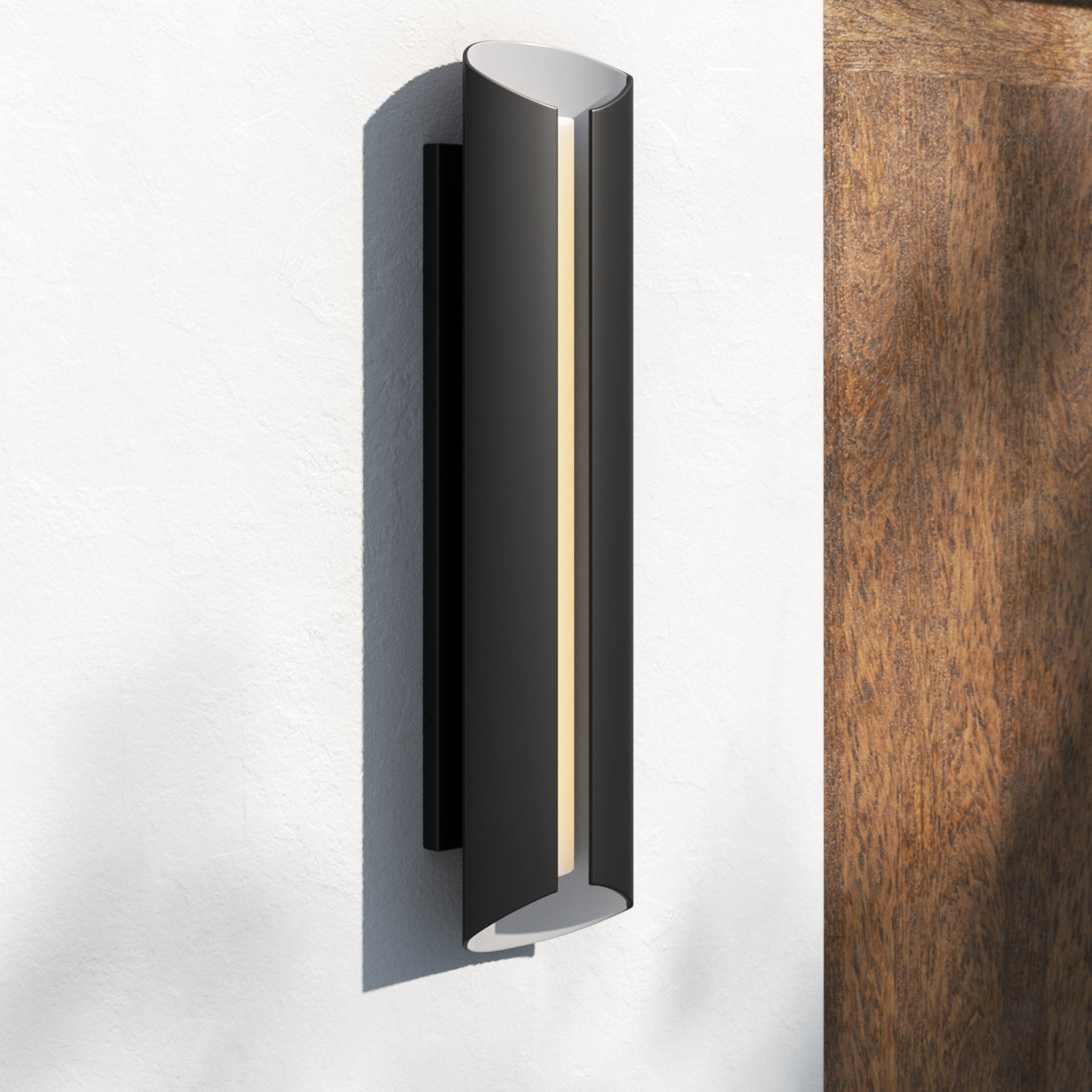 Evett Cylinder Outdoor LED Wall Light, 28.74" H x 7" W x 3.69" D