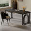 Bureau en pierre noire avec tiroirs-248327120