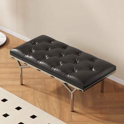Black Upholstered Bench