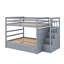 Full Over Full Bunk Bed With Trundle And Staircase-1191014505