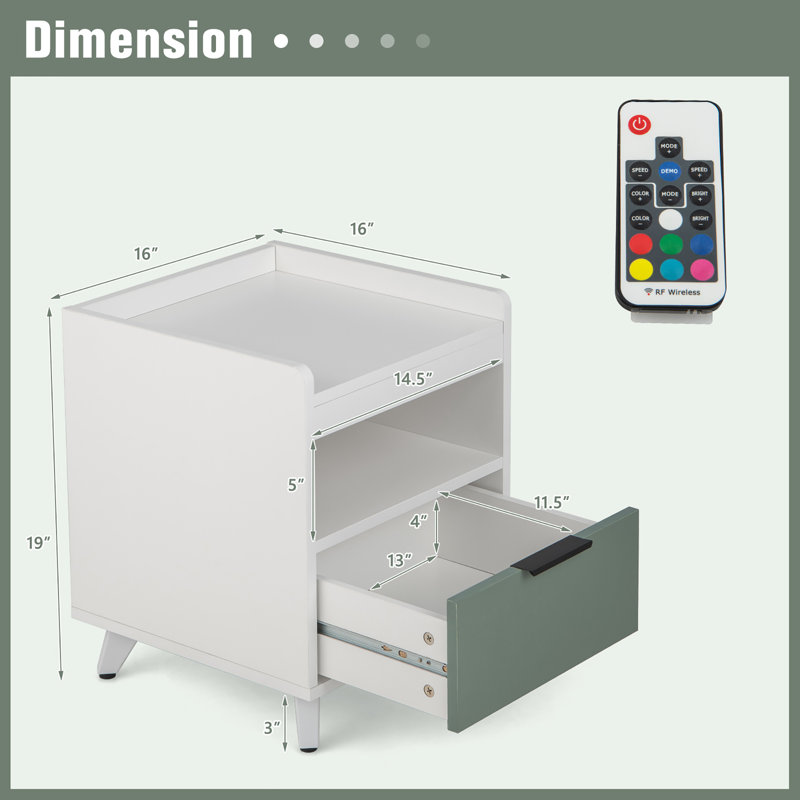 Table de chevet en aluminium Georgeana, 2