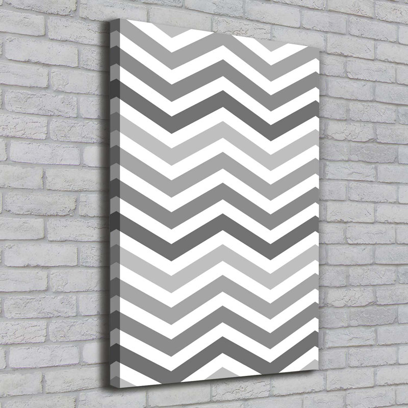 Gray Zigzags - Wrapped Canvas Print