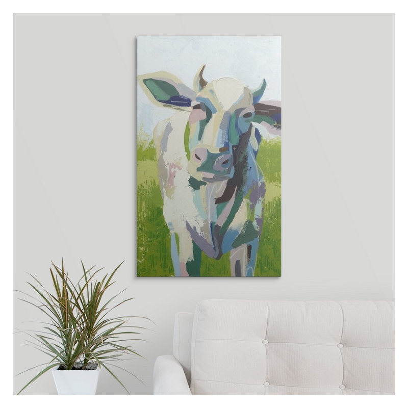 «Painterly Cow II» par Grace Popp - impression d'art graphique, H 48 po x l 30 po x P 1,5 po, Toile